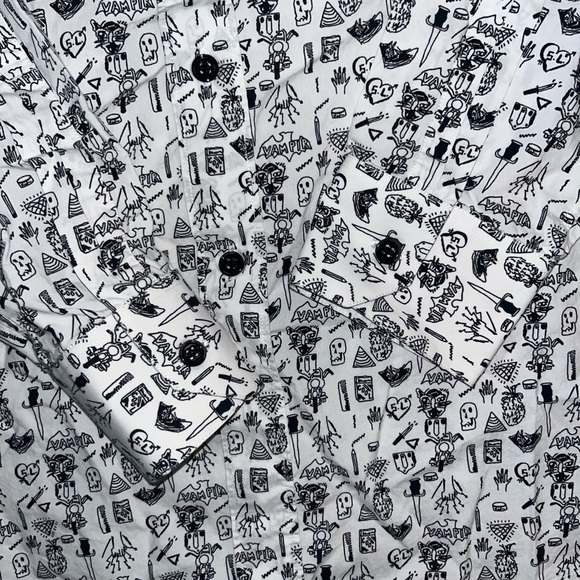 Saint Laurent Vampire Skull Print Dress Shirt - Picture 5 of 12